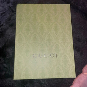 AUTHENTIC MEDIUM GARMENT BOX GREEN PAISLEY TEXTURED WITH TISSUE PAPER